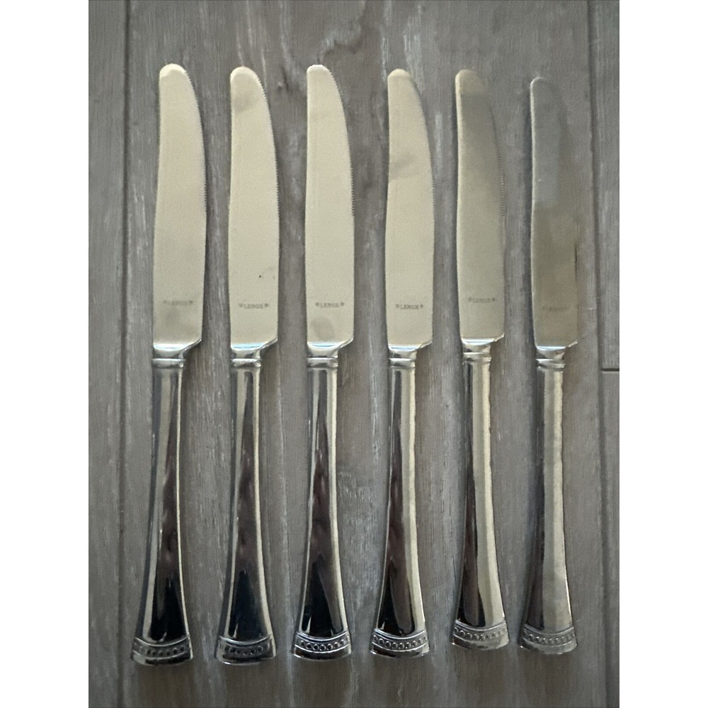 Lenox PORTOLA 18/10 Stainless Flatware Dinner Knives Set Of 6 High Quality Table